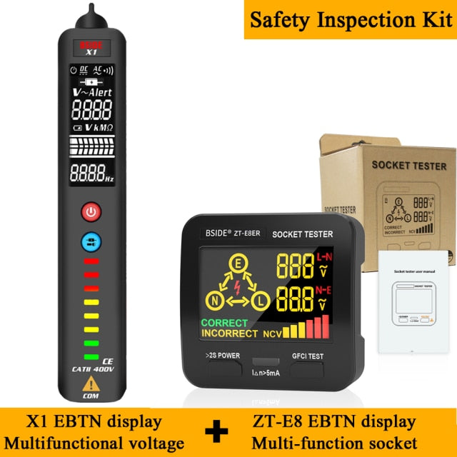 Non-contact Voltage Detector Multimeter X1 Intelligent test pencil Large screen EBTN Electric tester Live wire Meter